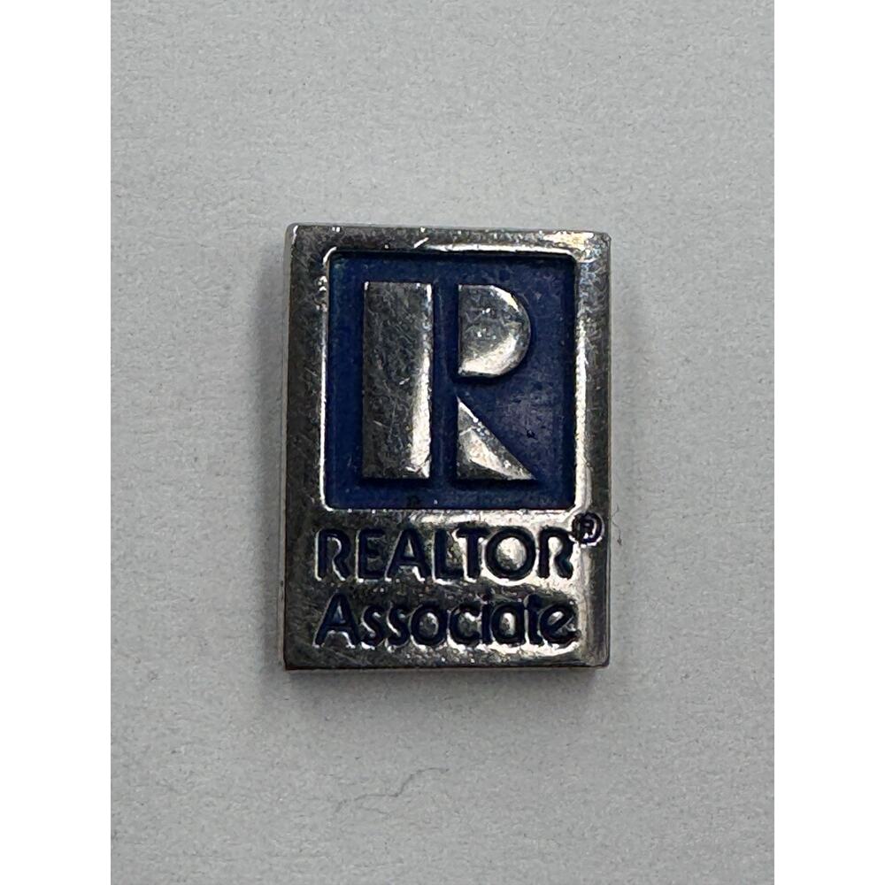 Silver‎ & Blue Colored Rectangular Shaped REALTOR Associate Lapel Hat Pin